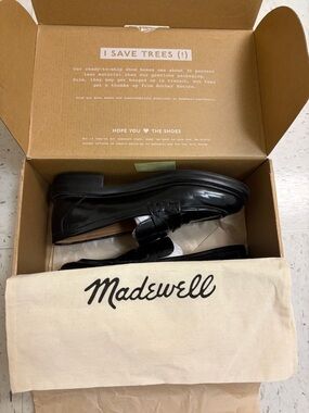 Madewell Black Leather Penny Loafers